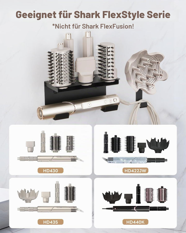 Fön Halterung Shark Hairstyler Wandhalterung Kompatibel mit Shark Flex Style Hair 6 in 1 HD430 HD435