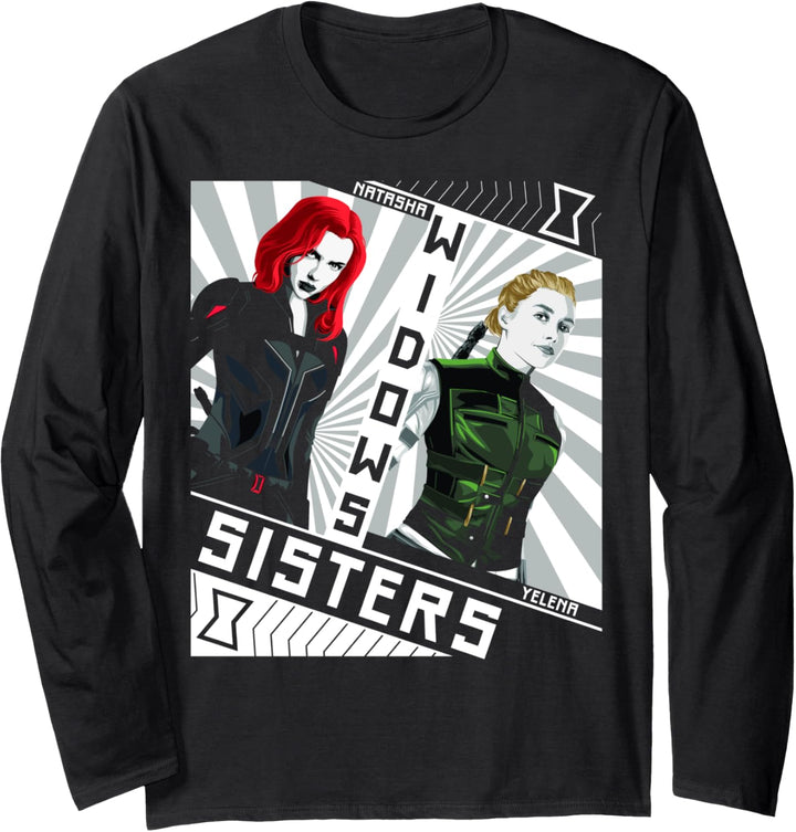 Marvel Black Widow Natasha Yelena Sisters Langarmshirt