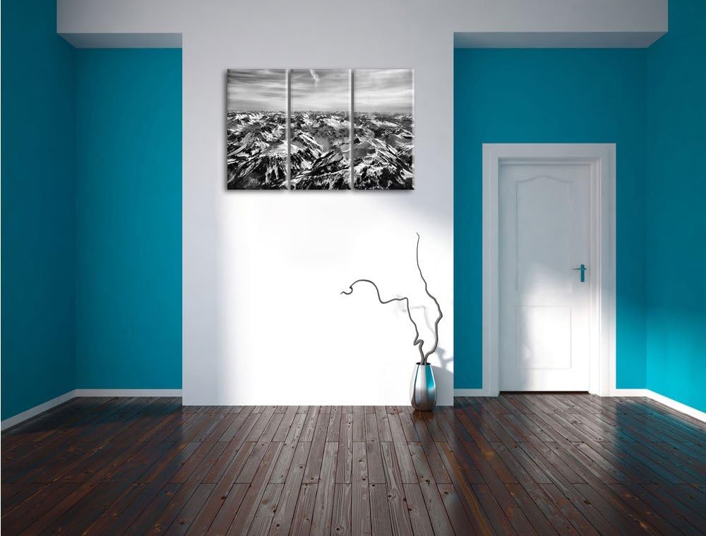 Pixxprint Alpen als Leinwandbild | Grösse: 3 Teilig (120x80) | Wandbild| Kunstdruck | fertig bespann