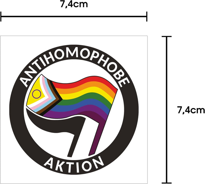 Antihomophobe (inter* pride) Aktion Sticker Paket (30, 50,100, 300 oder 500 Stück) 7,4cm x 7,4cm (50