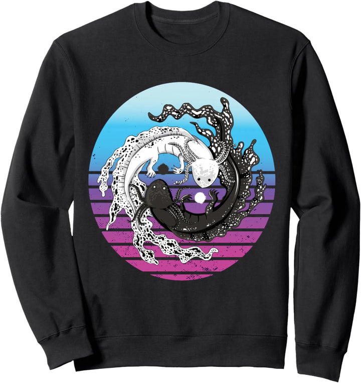 Axolotl YingYang Schwarz und Weiss Sweatshirt