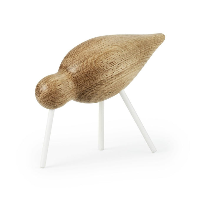 Normann Copenhagen Shorebird Figur, Holz-Edelstahl, weiss, 15 x 5.5 x 11 cm
