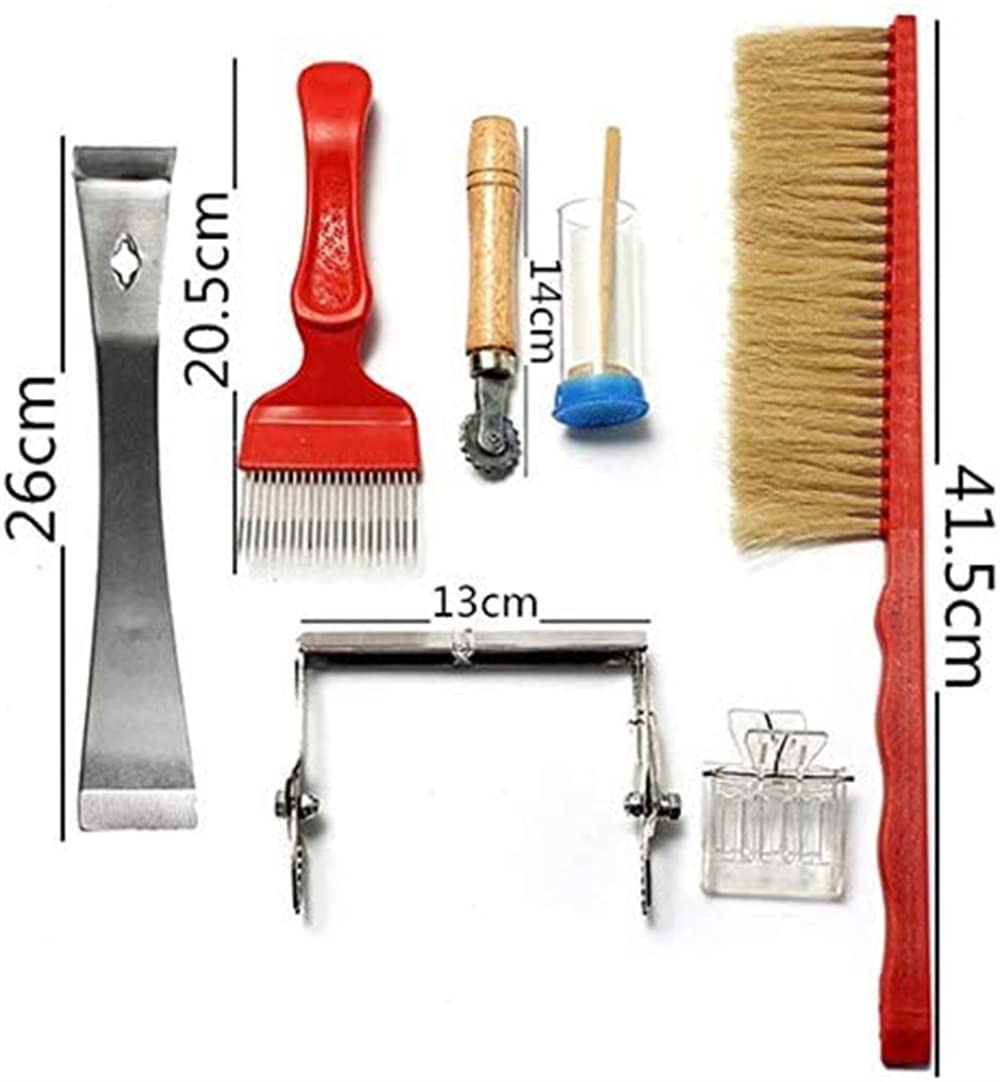 8 Stück Imkerwerkzeug Kit Bienenstock Raucher Set Bee Hive Imkereibedarf Tools Edelstahl-Smoker Bien