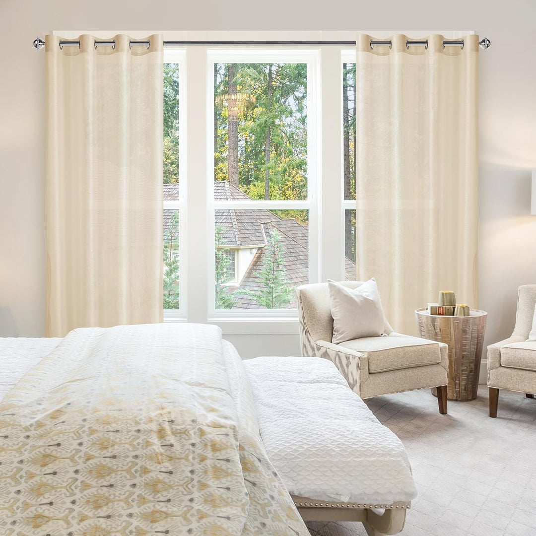 Hiasan 2er Set Sheer Voile gardinen vorhänge gardine Wohnzimmer mit ösen Curtains scheibengardinen V
