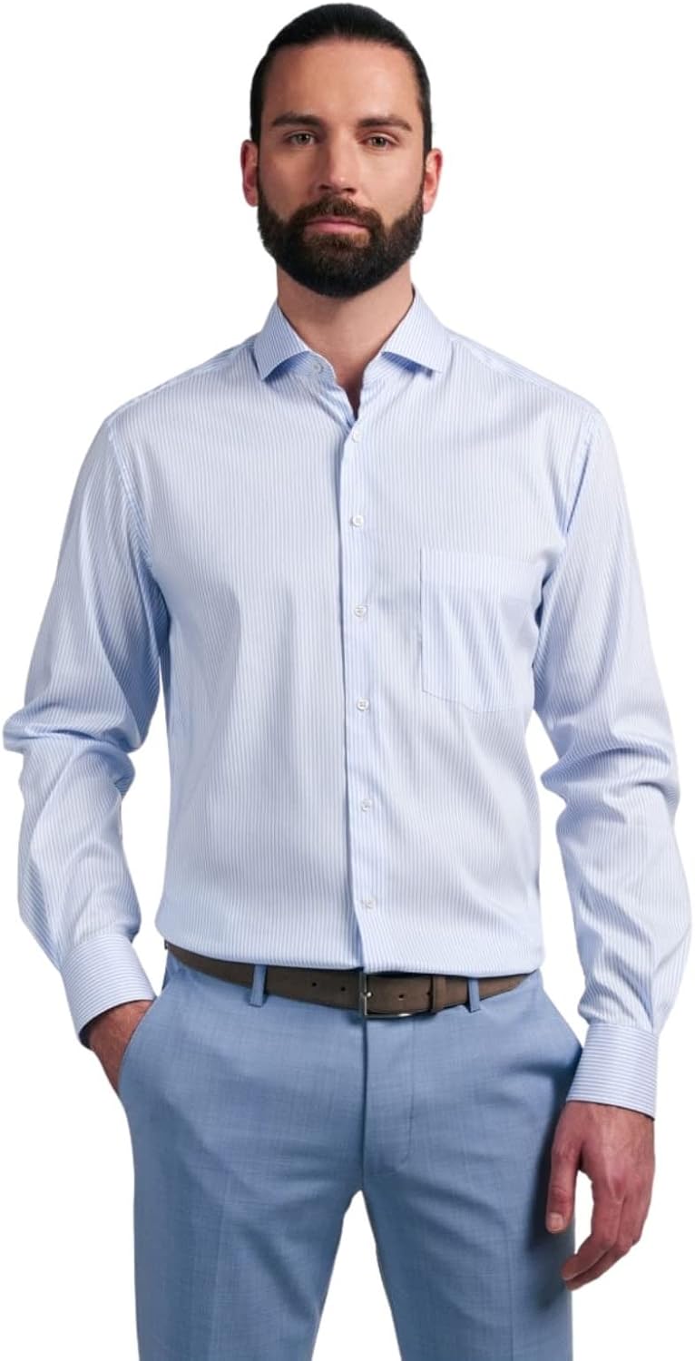 eterna Herren Performance Shirt MODERN FIT 1/1 blau 46_H_1/1