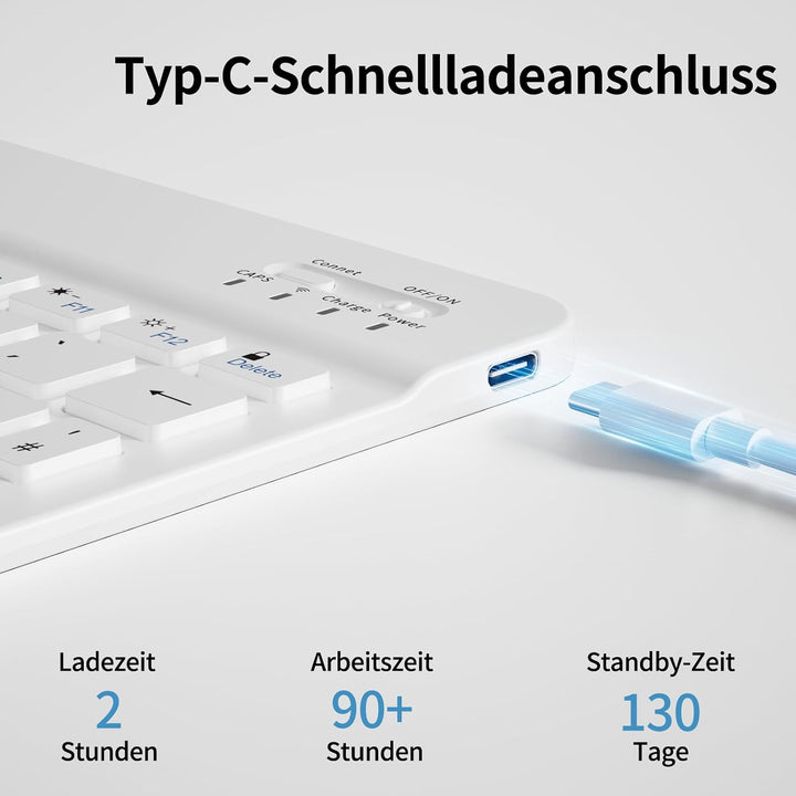 Bluetooth Tastatur Hülle für iPad 9./8./7. Generation, Schwarz, Schwarz