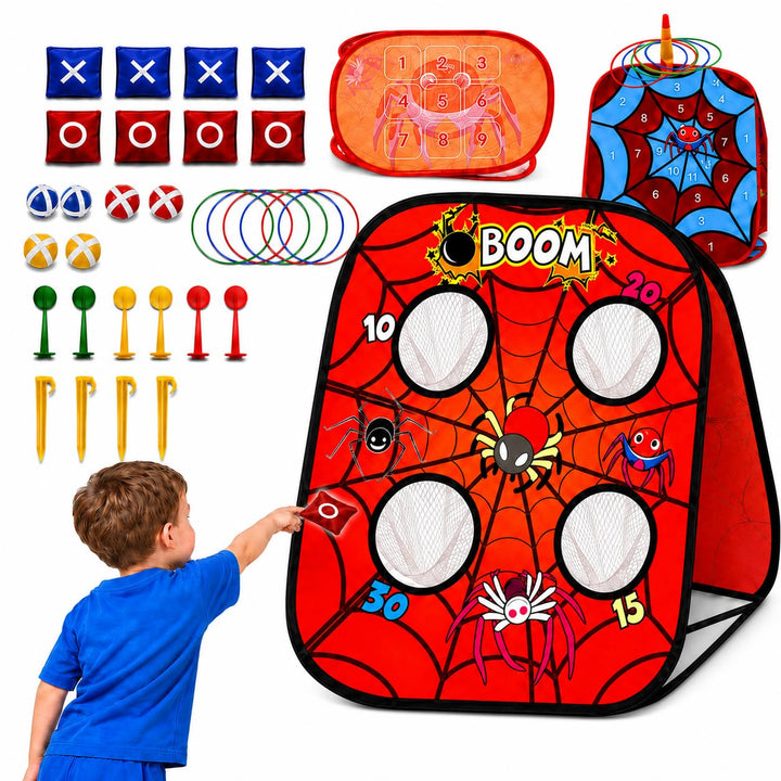 EagleStone 5-in-1 Wurfspiel Rot &amp; Spinne, Rot &amp; Spinne