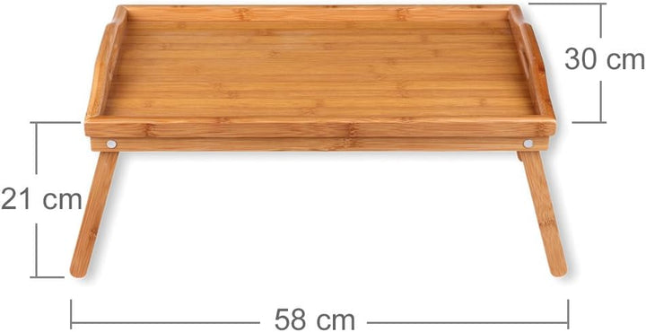 Schramm Rocco e.K. Frühstückstablett Bambus Tablett Bambustablett klappbar Serviertablett für Frühst