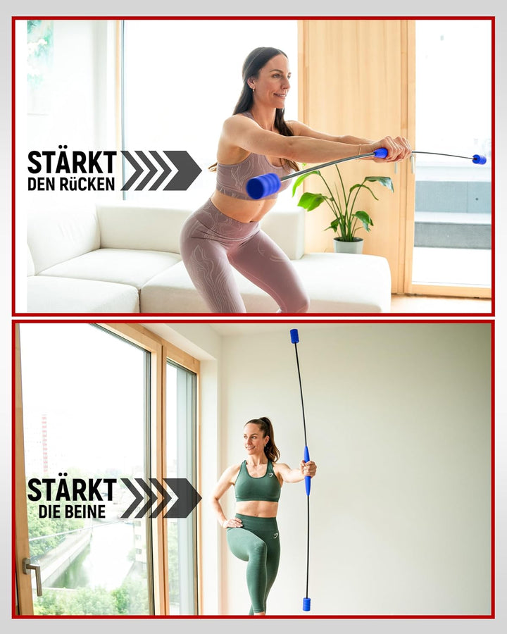 NEOLYMP Schwingstab Fitness - Verstellbare Gewichte für Schwingenschlag - Gymnastikstab - Ergonomisc