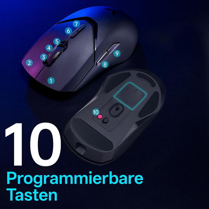 Rapoo VT9SE Plus Kabellose Gaming-Maus mit RGB Magnetische Ladestation VT9SE PLUS Schwarz, VT9SE PLU