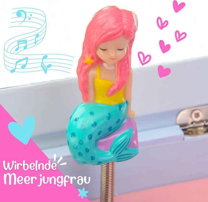 Giggle &amp; Honey® Meerjungfrau Kindergeburtstag Gastgeschenke Mädchen – Music Box Schmuckkästchen mit