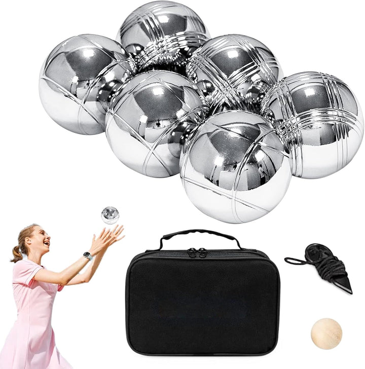 Metal Bocce Ball Game, Metal Bocce Ball Kit, Outdoor Boules Kit, Beach Game Bocce Balls, Complete Ou