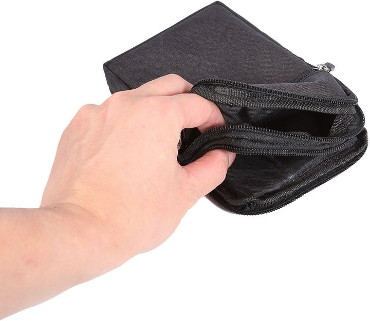 Universal Multi-Functional Vertical Stripes Pouch Bag Case Zipper Closing Carabiner for Sony Xperia