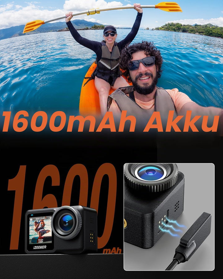iZEEKER Action Cam 4K 20MP, 40M Wasserdicht Unterwasserkamera, 12M Wasserdicht ungeschützt, Vlog Cam
