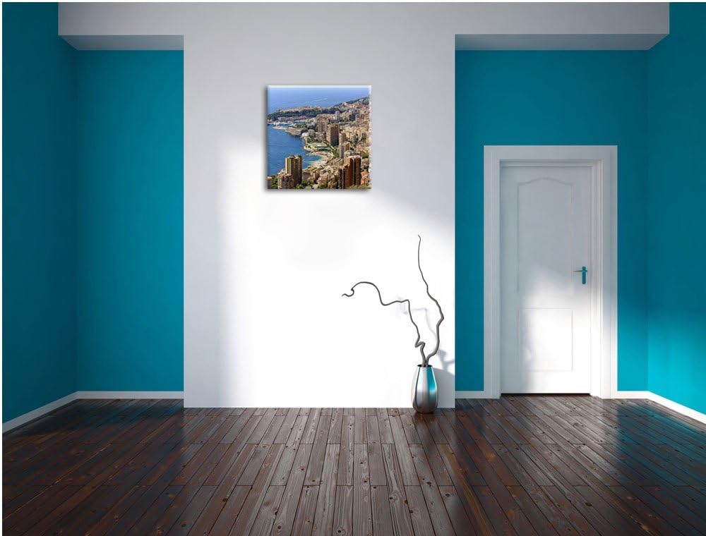 Pixxprint Blick auf das prächtige Monte Carlo, Format: 70x70 auf Leinwand, 70x70