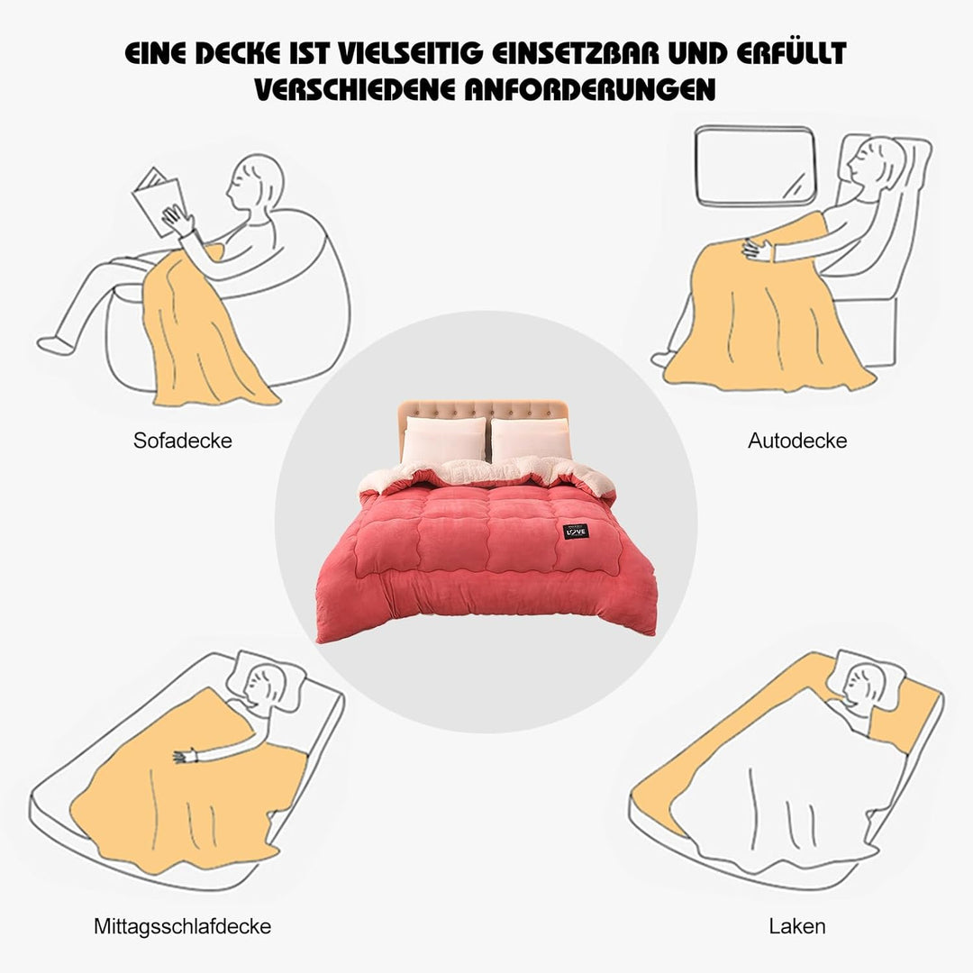 Ergocar Extra Dicke Flauschige Doppelgesicht Decke - Weich und Warm Plüsch Sherpa Flanell für Couch,