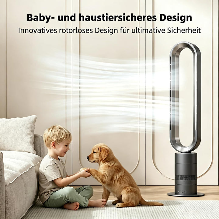 H601 Turmventilator ohne Blätter, Grau H601 Grau, H601 Grau