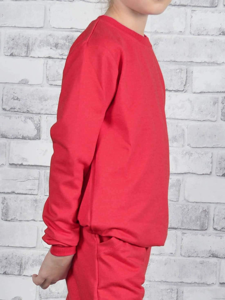 Mädchen Pullover Kinder Pulli Langarm Sweatshirt 30321 152 Rot, 152 Rot