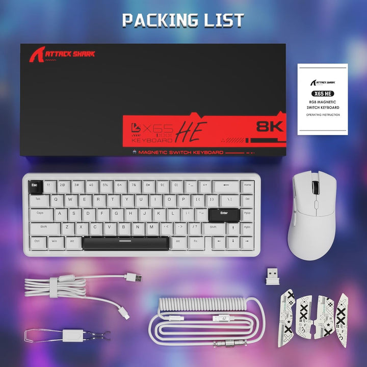 MAMBASNAKE x ATTACK SHARK Wired Gaming Tastatur und Maus Combo, X65HE Gaming Keyboard and Mouse Set
