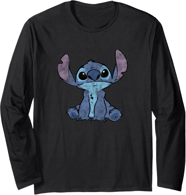 Disney Lilo &amp; Stitch Simply Sitting Distressed Langarmshirt