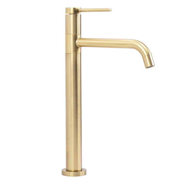 Rea Waschtischarmatur LUGANO BRUSH GOLD HIGH Wasserhahn Bad Badarmatur aus Messing Armatur für Wasch