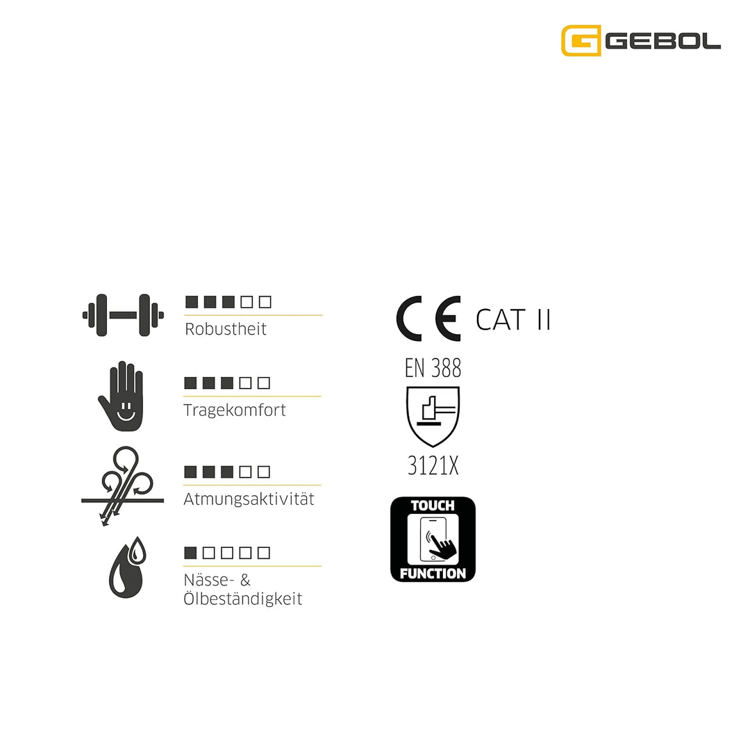 Gebol Micro Flex Touch 12er Set | Arbeitshandschuhe mit Touchfunktion | leichte Schutzhandschuhe mit