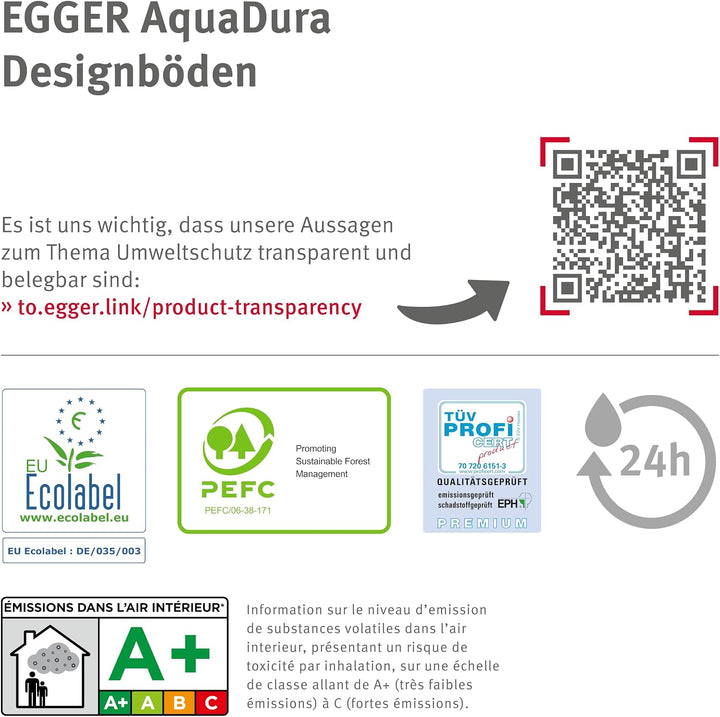 EGGER Aquadura Hybridboden EDF194 Camden Eiche weiss 1292x193x7,5mm (1,995m²) 1,995m² | Boden, 1,995