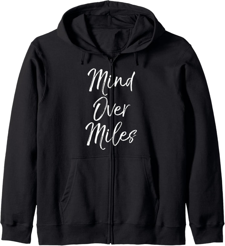 Running Gift for Long Distance Runners Mind Over Miles Kapuzenjacke