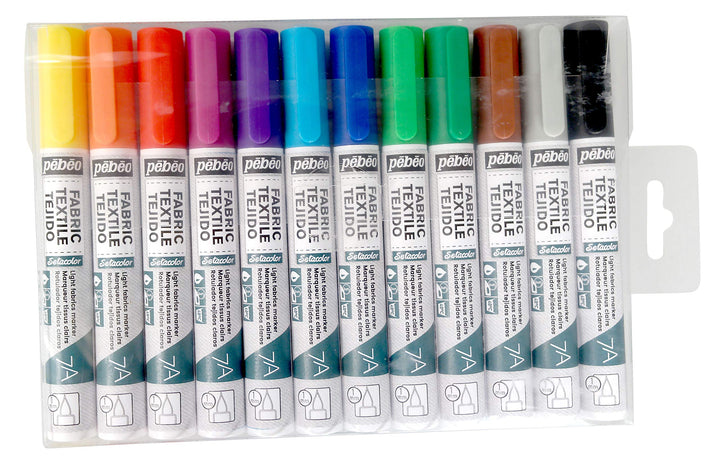 Pébéo 803511 7A Marker-Set, opak, Basic, runde Spitze, 4 mm, mehrfarbig, 6 Stück