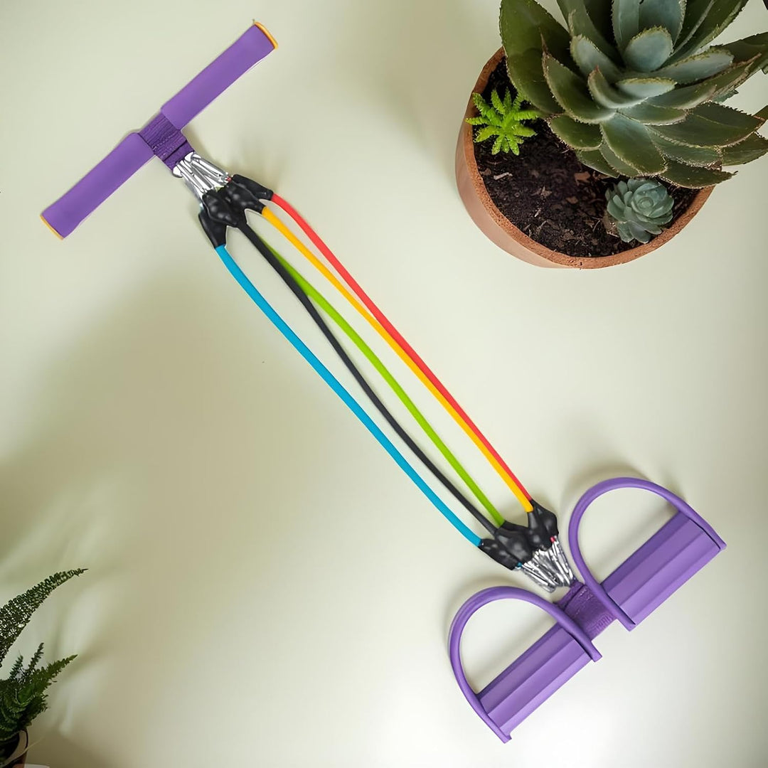 Spannseil, multifunktional, 5 Röhren, für Pedale, elastisches Widerstandsband mit Pedalen, Griffen,