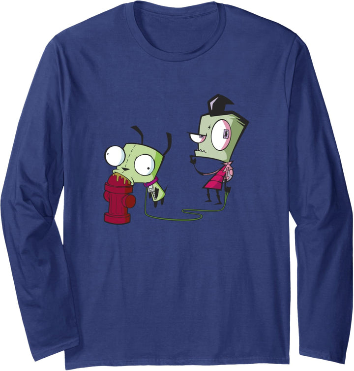 Nickelodeon Invader Zim Walking GIR Fire Hydrant Portrait Langarmshirt