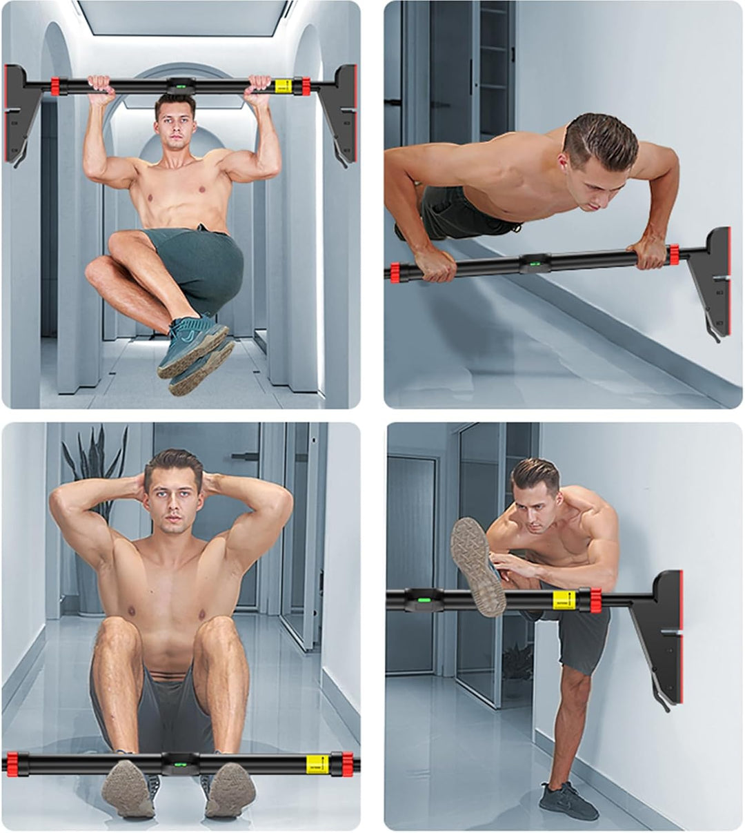 Klimmzugstange Türrahmen, Pull Up Bar Reckstange Ohne Schrauben | 76-95 cm Ausziehbar Türreck mit 23