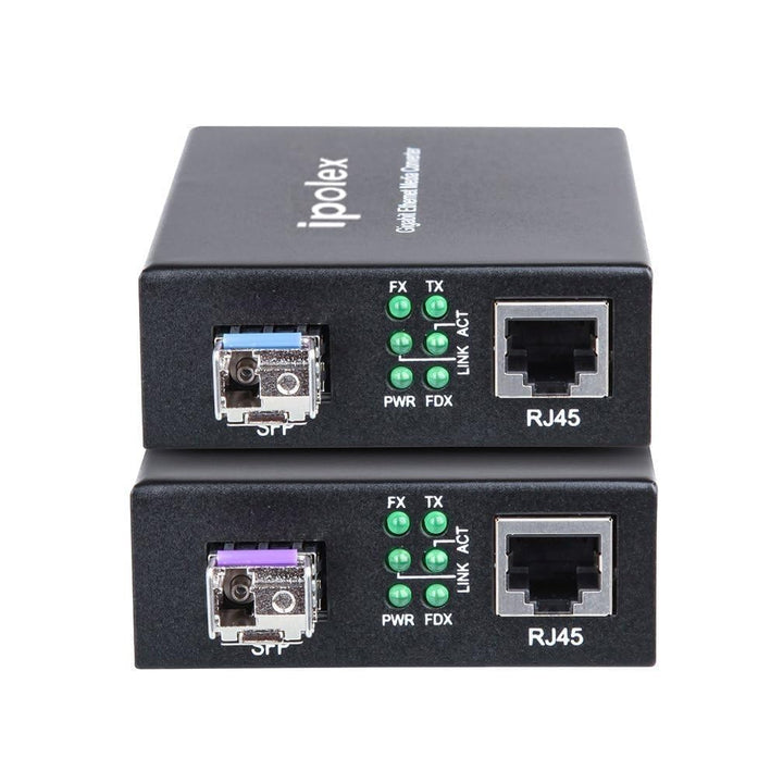 ipolex EIN Paar Gigabit Ethernet Medienkonverter, 1,25G SFP Port, Single-Mode LC Glasfaser zu Ethern