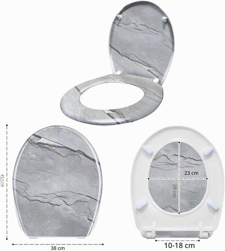 ACXIN WC Sitz mit Absenkautomatik Oval Toilettensitz Antibakteriell Klodeckel Universal Grösse WC Kl