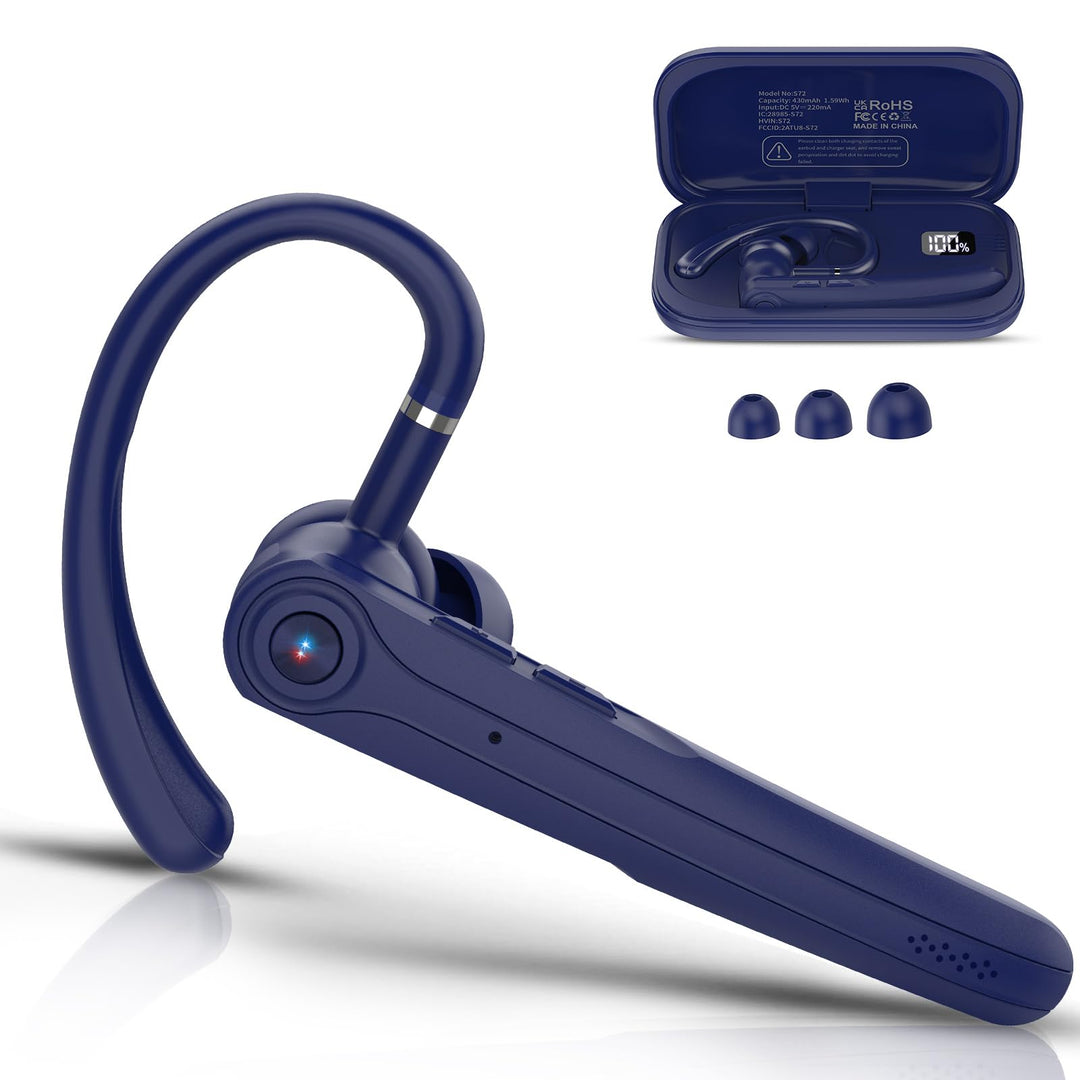 Bluetooth Headset V5.4 Wireless Freisprech Telefon mit CVC 8.0 und ENC Dual Mikrofon, Bluetooth Ohrh