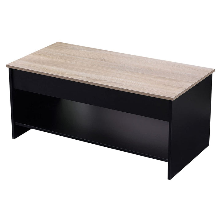 Happy Garden Couchtisch mit hochklappbarer Platte Schwarz und Holz Hedda