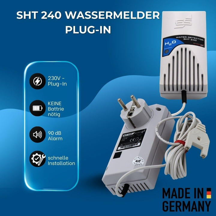 Schabus 300240 Wassermelder mit externem Sensor, netzbetrieben