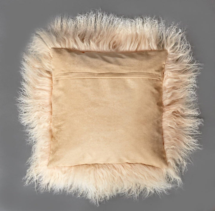 Reissner Lammfelle Tibet Lammfell Kissenbezug langflorig gelockt extraweich Jyb03 Beige / Weiss (Top