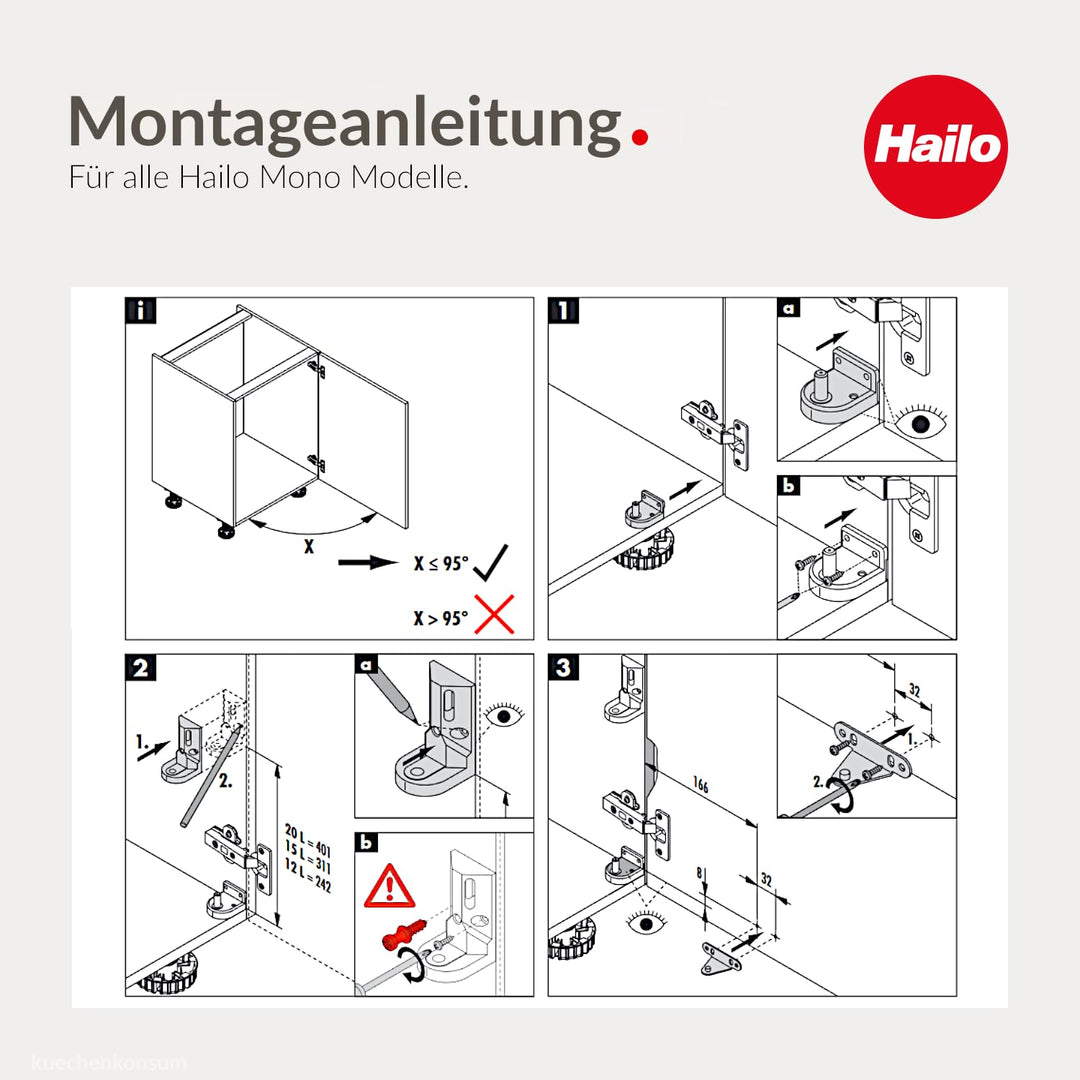 Hailo Abfallsammler MO Swing 40.1/12 Mono 12 L weiss 3512-00 Mülleimer schwenkbar