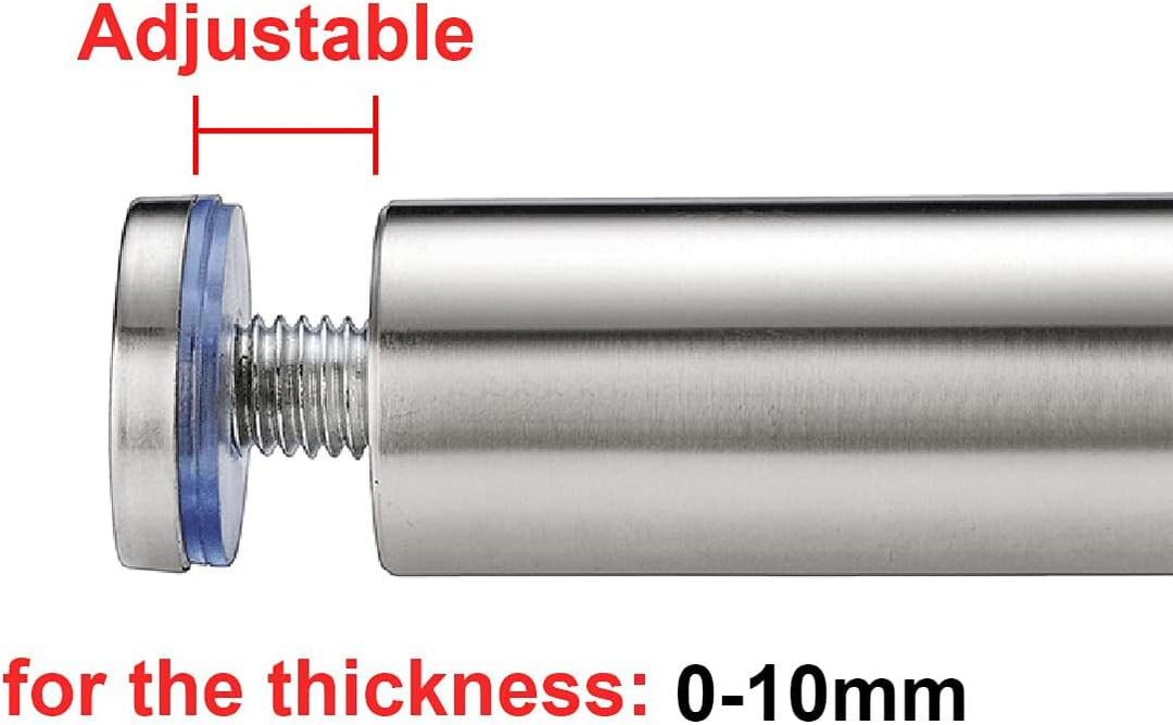 Qrity 20 x Abstandshalter Montagekleinteile Werbeglas Acryl Abstandshalter, Edelstahl, 12X40mm, mit