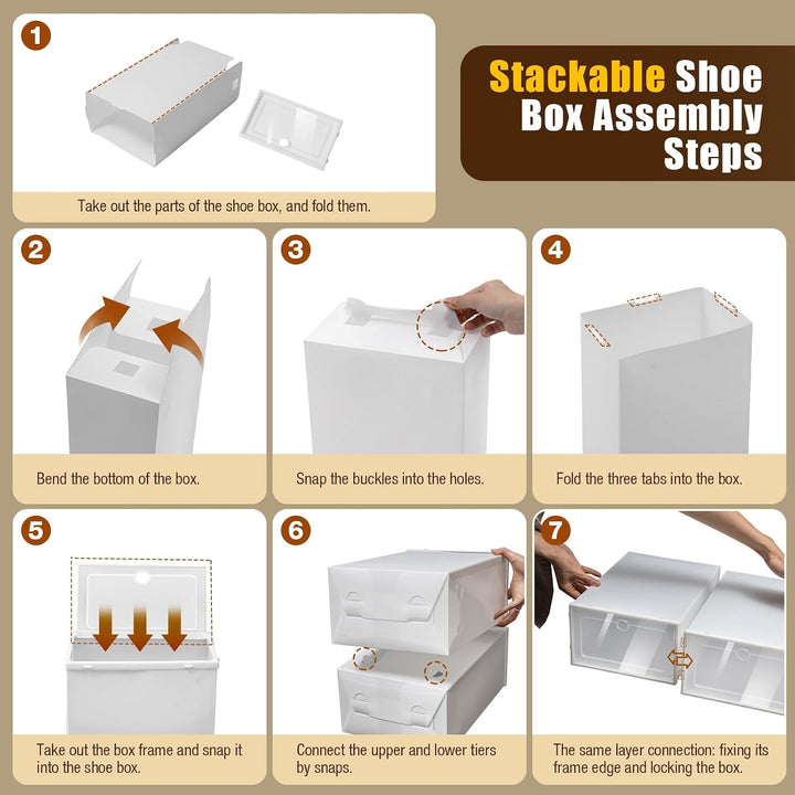 Schuhbox 24 Stück stapelbar transparent Aufbewahrung für Schuhe &amp; Spielzeug