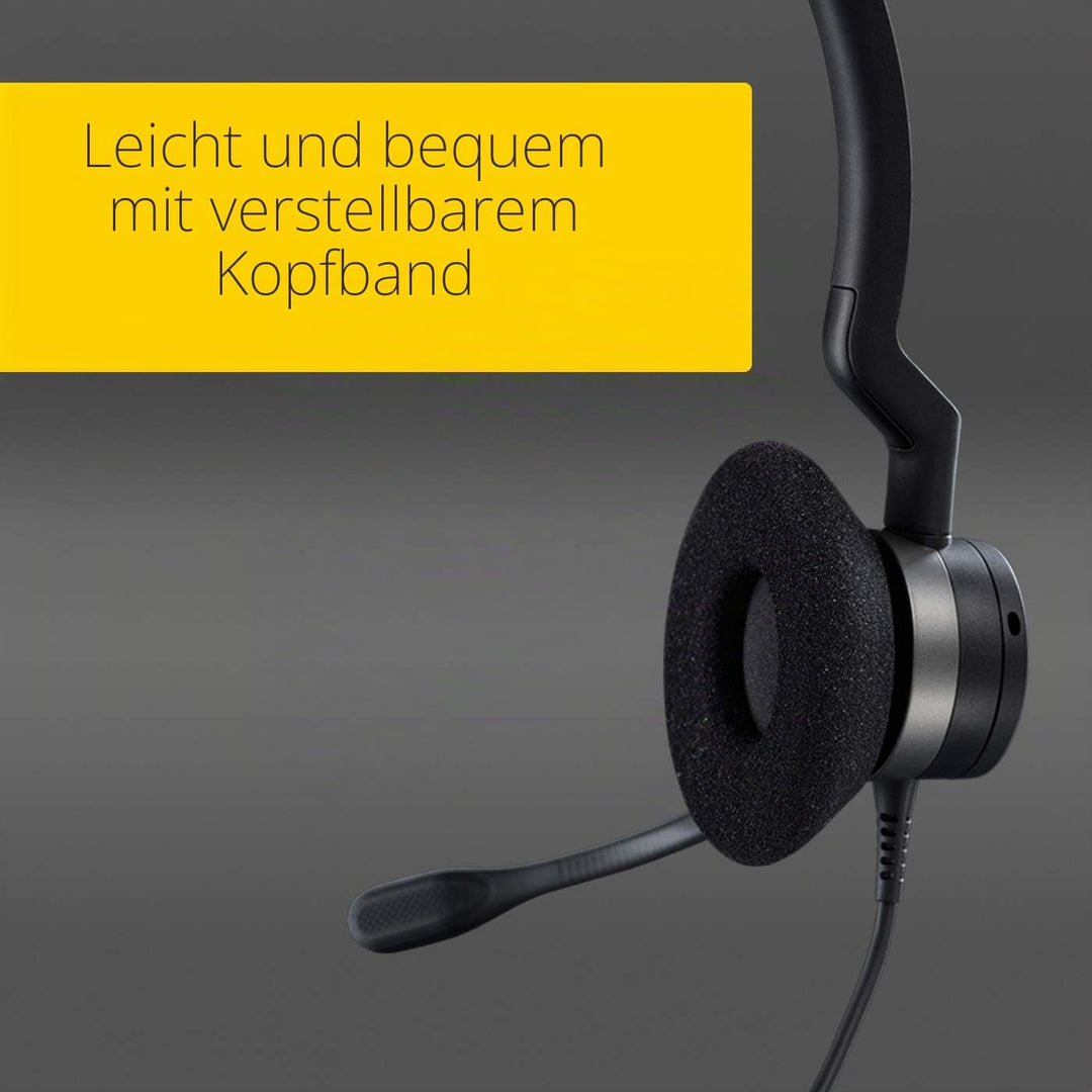 Jabra Biz 2300 USB-A MS On-Ear Stereo Headset - Skype for Business zertifizierte Kabel-Kopfhörer mit