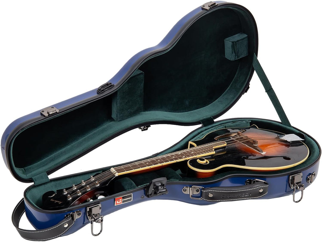 Crossrock CRF1000MFNVBL Mandolinenkoffer aus Fiberglas, passend für F-Stil, Marineblau (CRF1000MAFNV