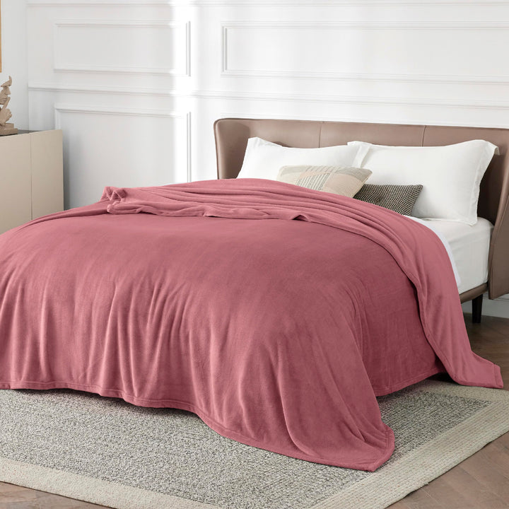 BEDSURE Kuscheldecke Flauschig Decke Fleecedecke - 220x240cm, Dunkelrosa Dunkelrosa 220 x 240 cm, Du