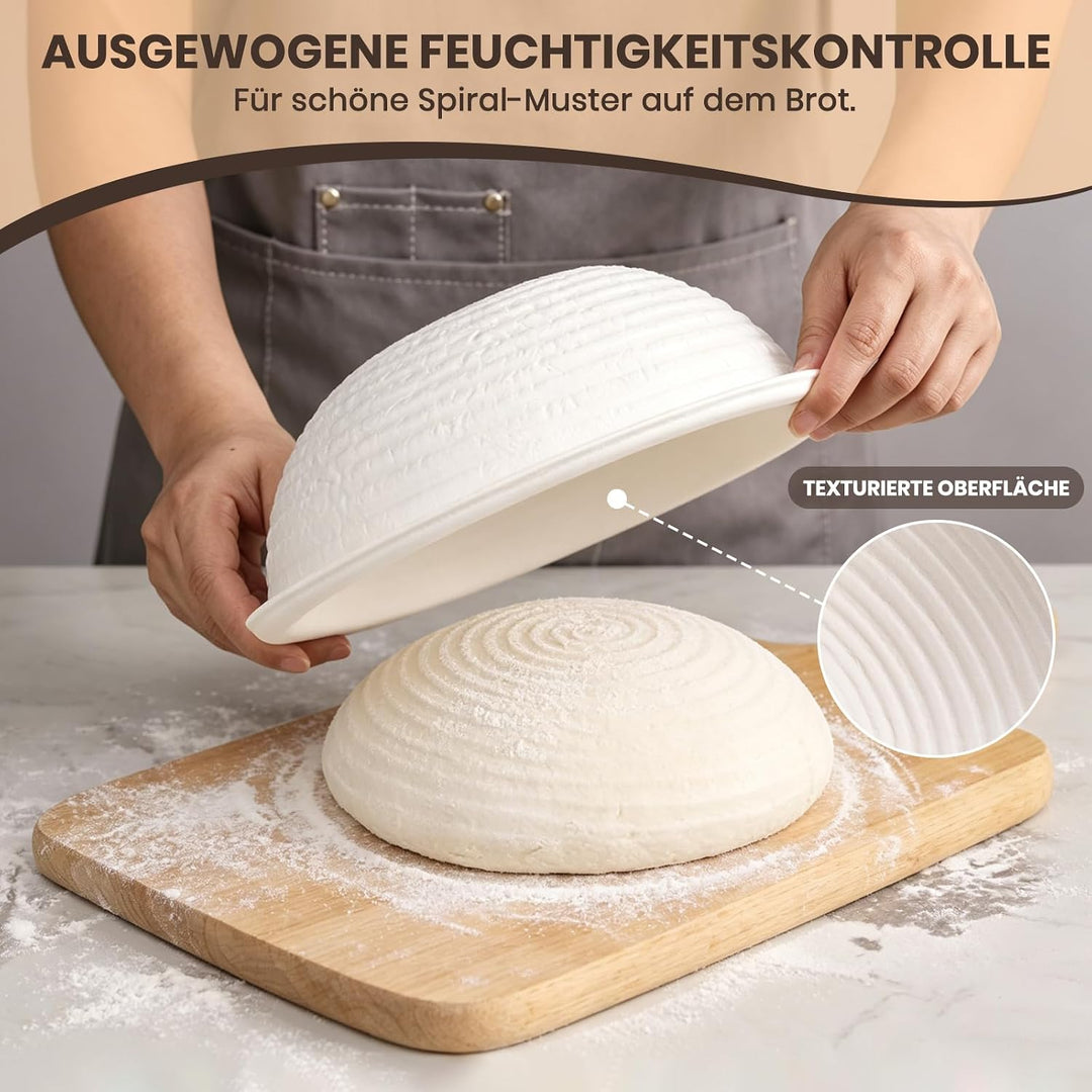 2er Set runde Banneton-Gärkörbe aus Zellstoff für Sauerteigbrot, Gärkörbe für handwerklich hergestel