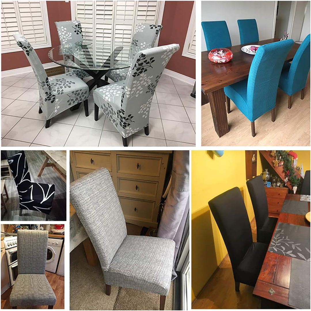 KELUINA Feste Gewebe-Ausdehnung XL-Stuhlhussen der hohen Rückseite für Esszimmer, Spandex-grosse Ess