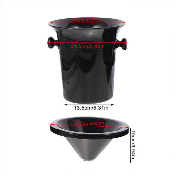 Homoyoyo Weinkühler Weinkühler Eimer Eisbehälter aus Plastik 3er Set, schwarz, rund, Doppelgriff, fü