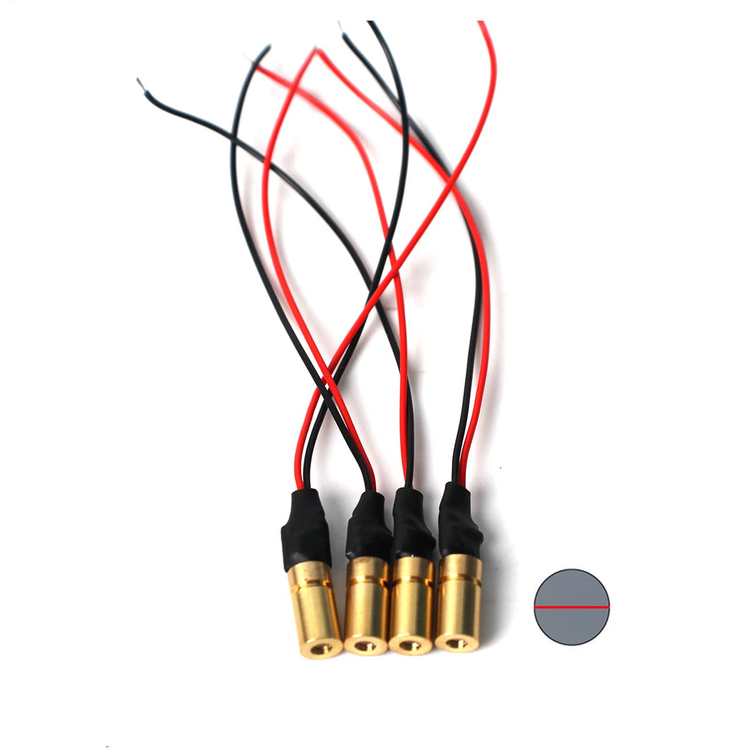 Rotes Lasermodul Gruppenmodul Industrielaser einstellbare Brennweite 6mm Linie-4pack, Linie-4pack