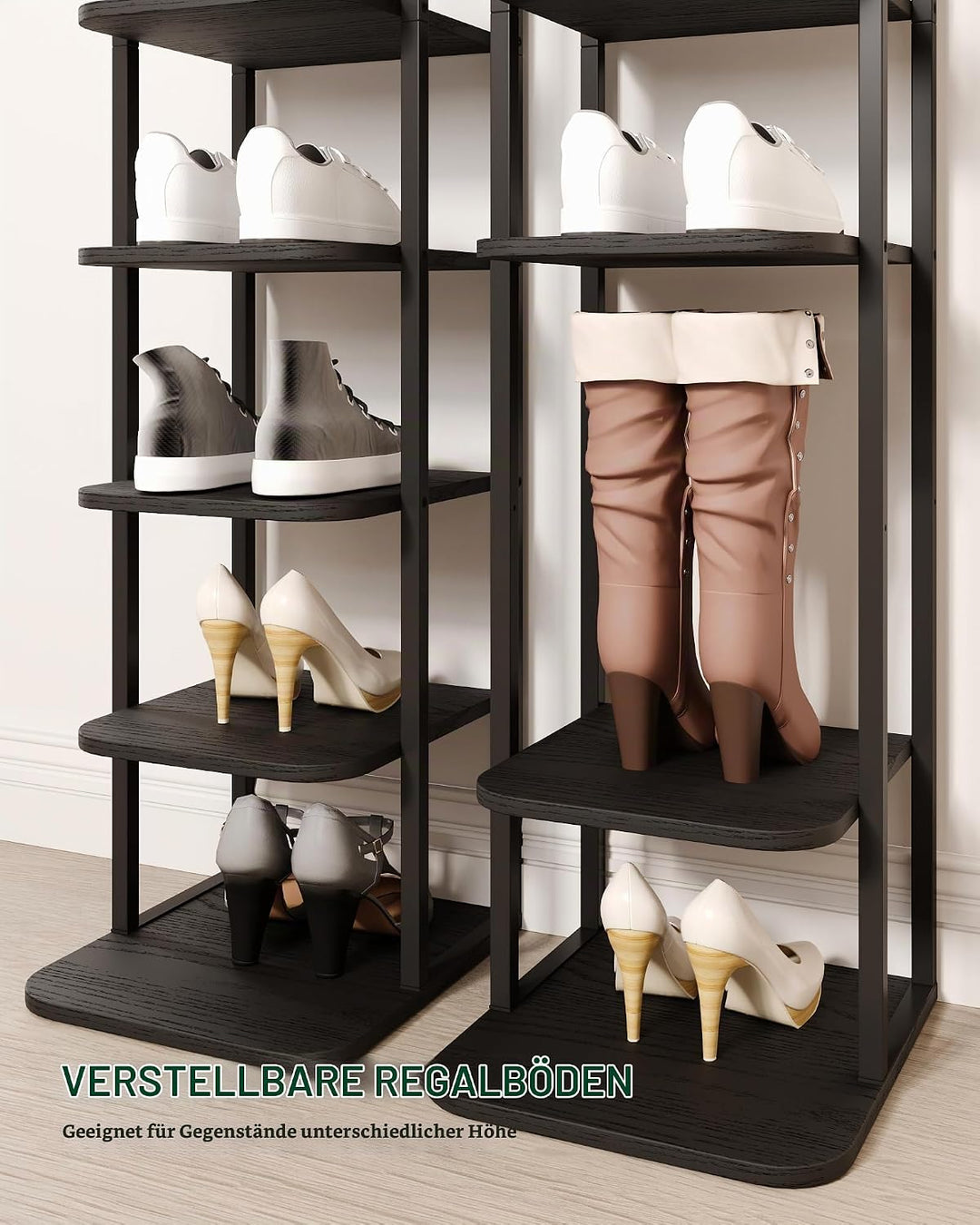 Hzuaneri Vertikales Schuhregal, 6-Stöckige Schuhregale, Schuhturm Für Kleine Räume, Freistehend, Ver