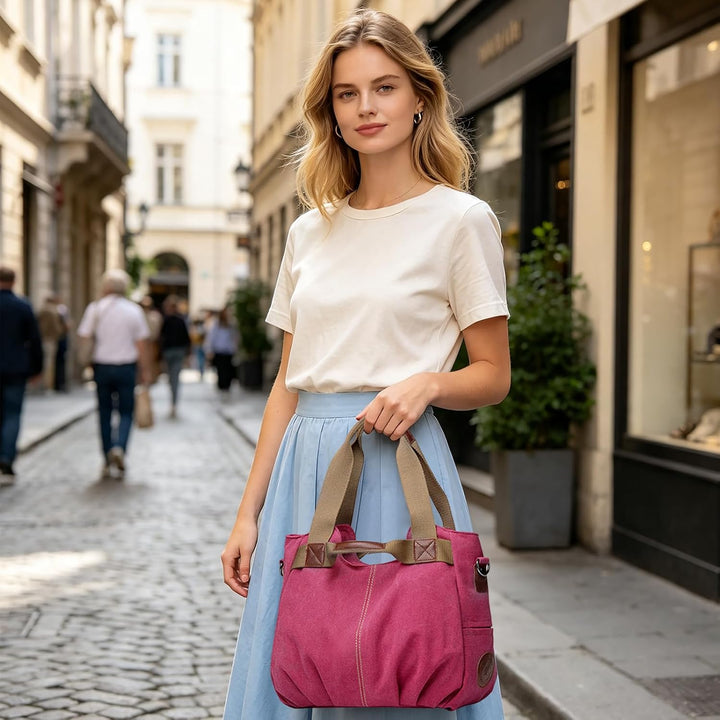 NICOLE &amp; DORIS Canvas Tasche Damen Tragetaschen für Damen Schultertaschen Umhängetasche Leinwand Han